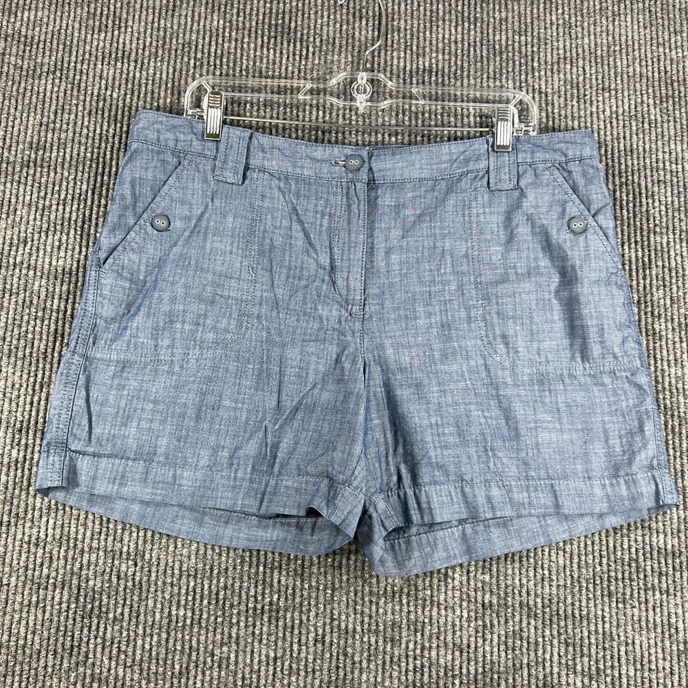 Van Heusen Shorts Womens Size 12 Blue Chino Casual Lightweight Summer Spring